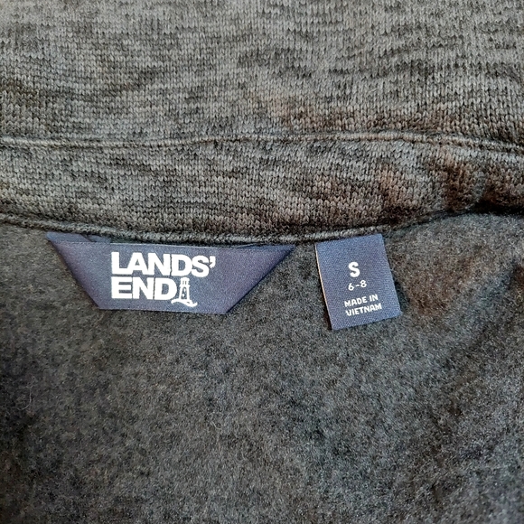 Lands' End Charcoal Heathet Button-Up Jacket Shacket Size Small - Picture 2 of 6